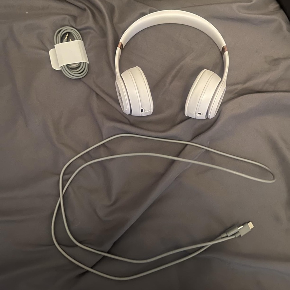 White Wireless Headphones with Accessories